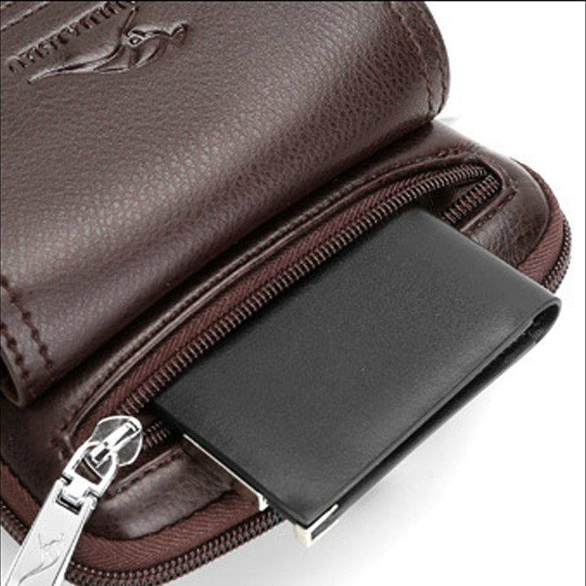 Kompakte PU-Leder-Crossbody-Tasche für Herren mit verstellbarem Tragegurt | Brehn