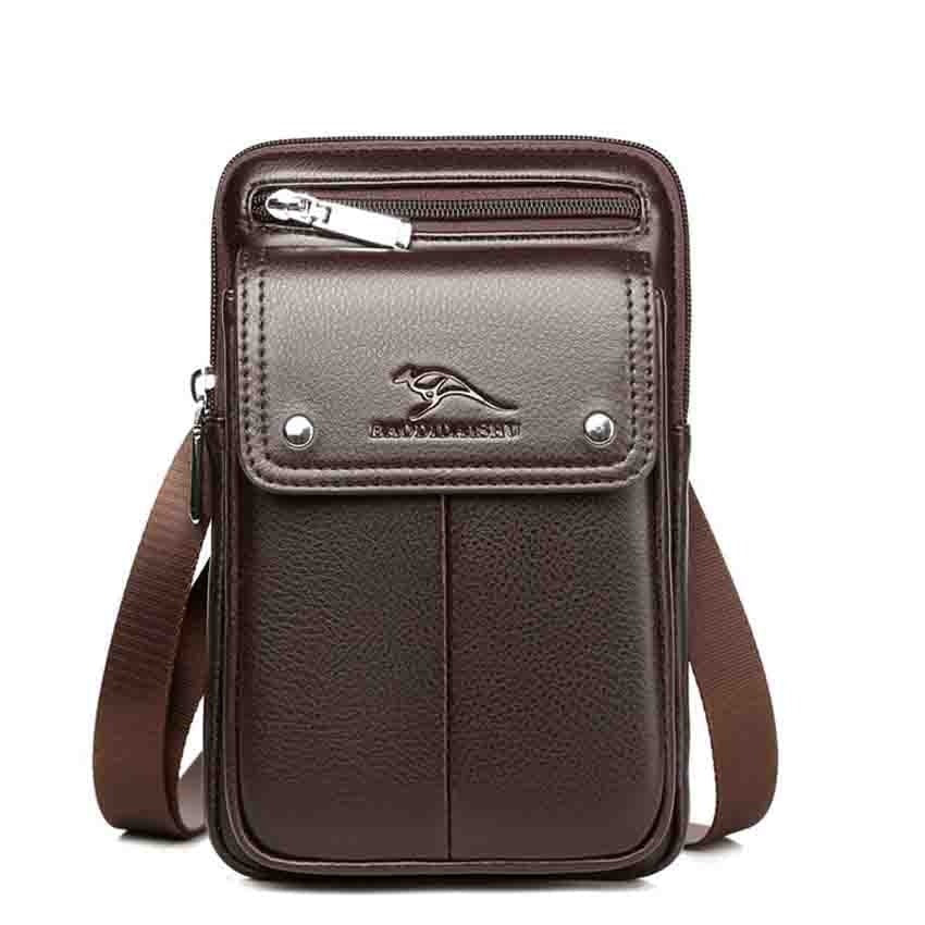 Kompakte PU-Leder-Crossbody-Tasche für Herren mit verstellbarem Tragegurt | Brehn