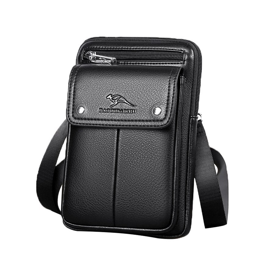 Kompakte PU-Leder-Crossbody-Tasche für Herren mit verstellbarem Tragegurt | Brehn