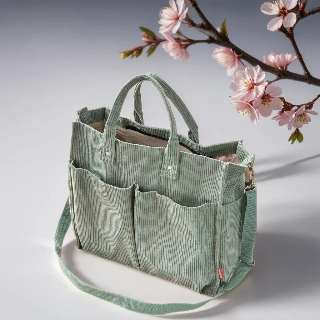Cord Schultertasche Damen Geräumig und Robus für Schule und Arbeit | Brehn