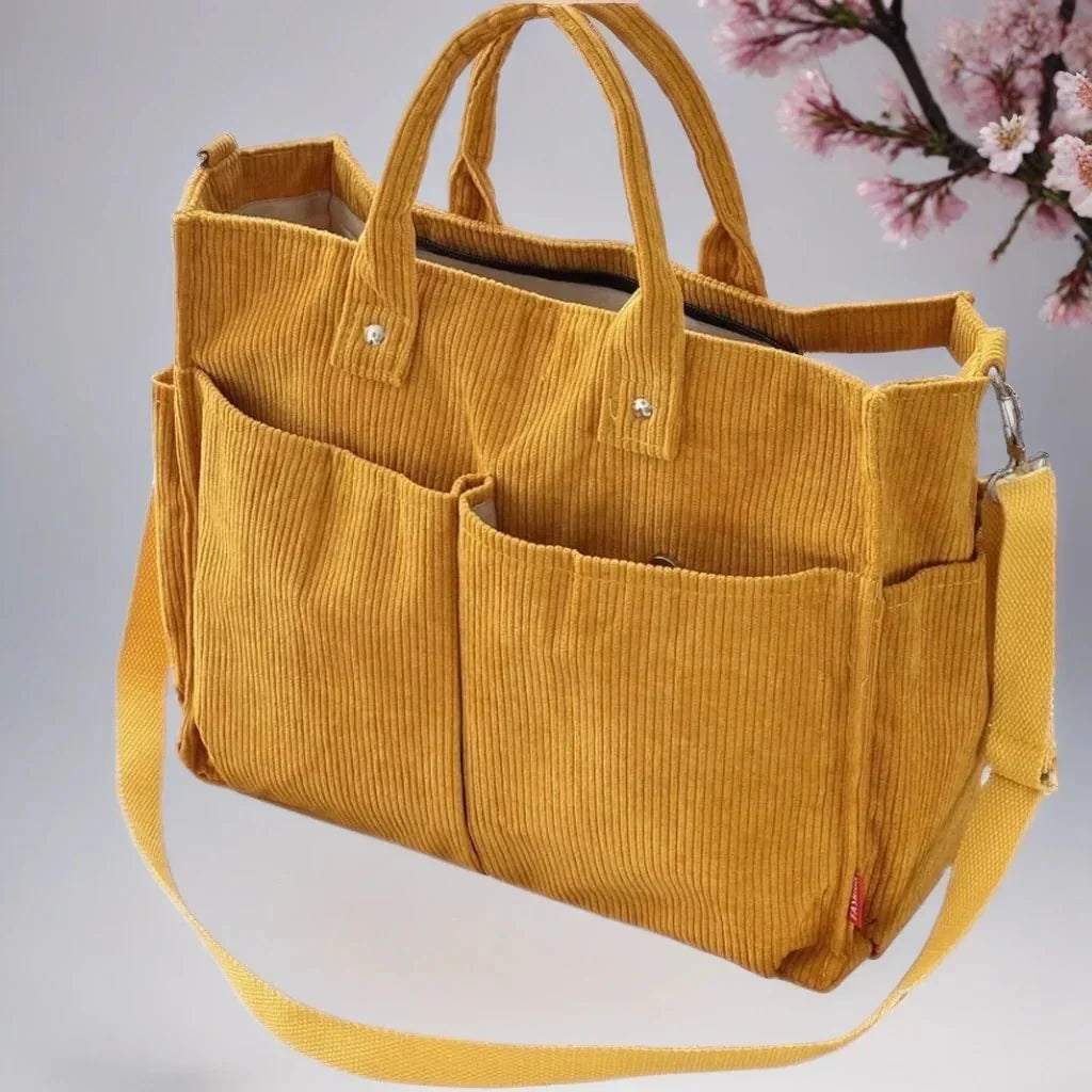 Cord Schultertasche Damen Geräumig und Robus für Schule und Arbeit | Brehn