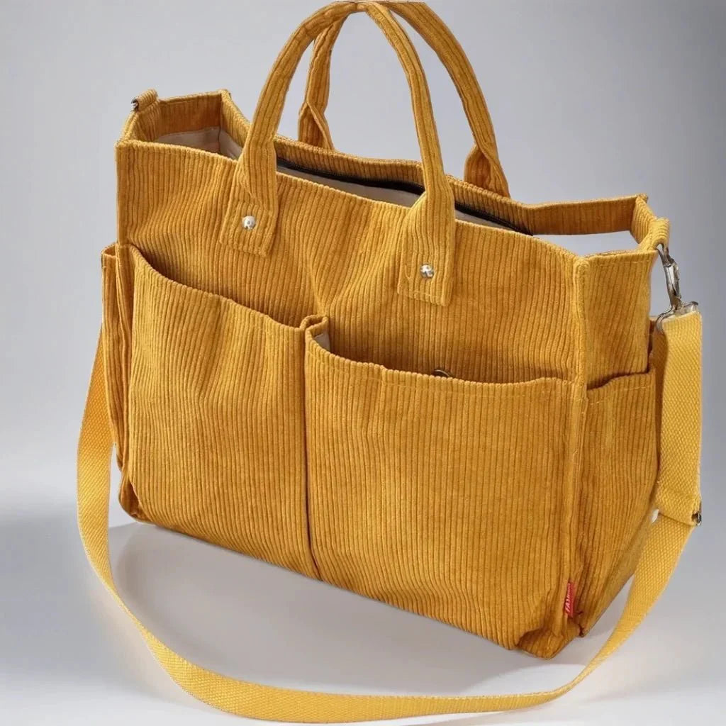 Cord Schultertasche Damen Geräumig und Robus für Schule und Arbeit | Brehn