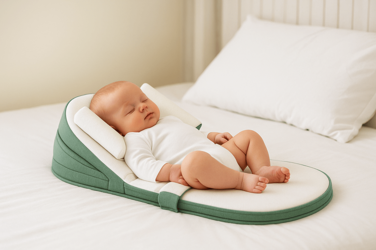 CozyCradle Kissen – Seitenschläferstütze mit Anti-Reflux-Neigung für Neugeborene