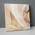 Abstraktes Fraktal in Creme, Orange und Blau Nr. 3, Kunstdruck auf Leinwand