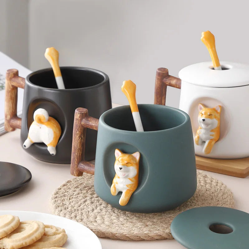 Kreative Cartoon Kaffee- und Teetasse Süße 3D Keramikwasserbecher | Brehn