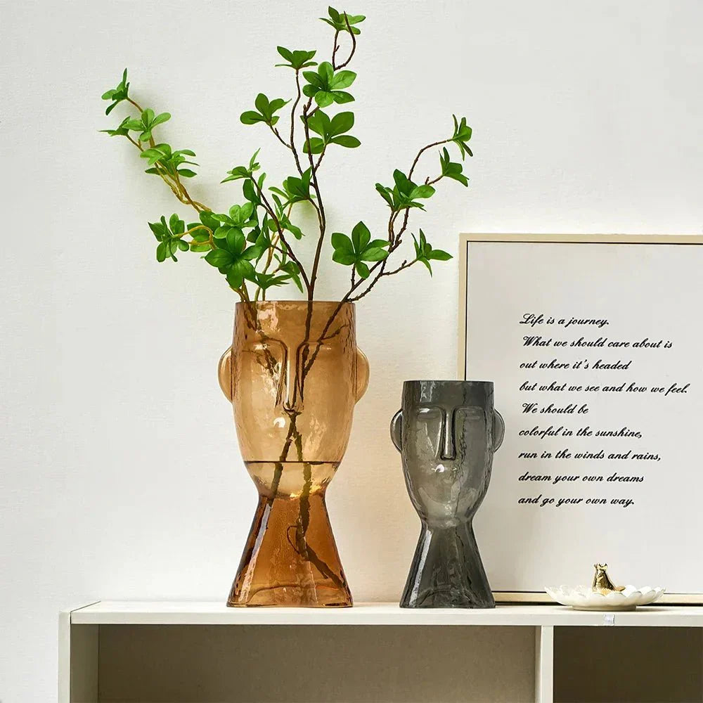 Kreative Glas Kopf Form Dekorative Vase für Moderne Dekoration | Brehn