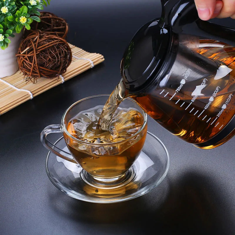Kreative Glas-Teekanne mit abnehmbarem Edelstahl-Infuserfilter Teekessel | Brehn