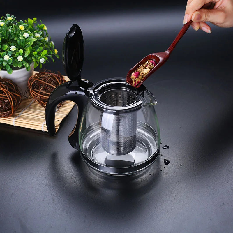 Kreative Glas-Teekanne mit abnehmbarem Edelstahl-Infuserfilter Teekessel | Brehn