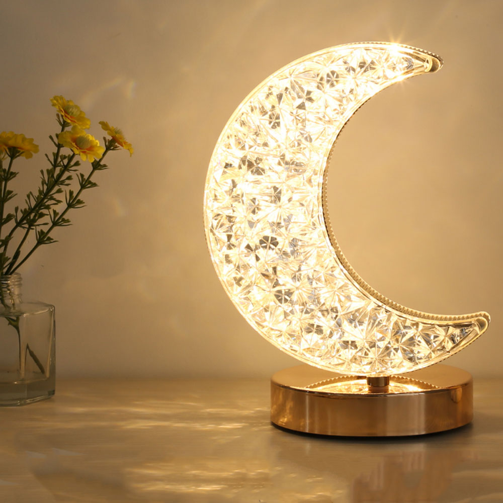 Kristall-Wachmondlampe mit einstellbarer Helligkeit USB | Brehn