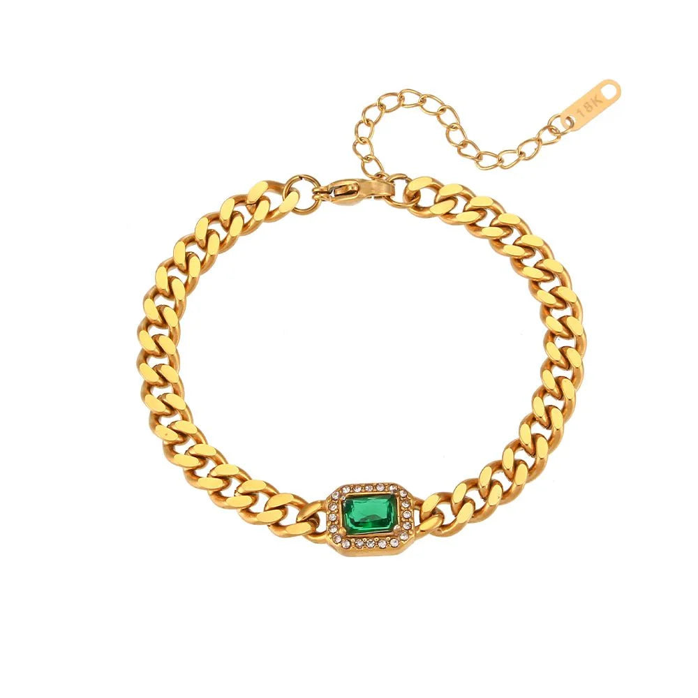 Brehn | Kubanische Kette Quadrat geschnittener Diamant Choker und Armband