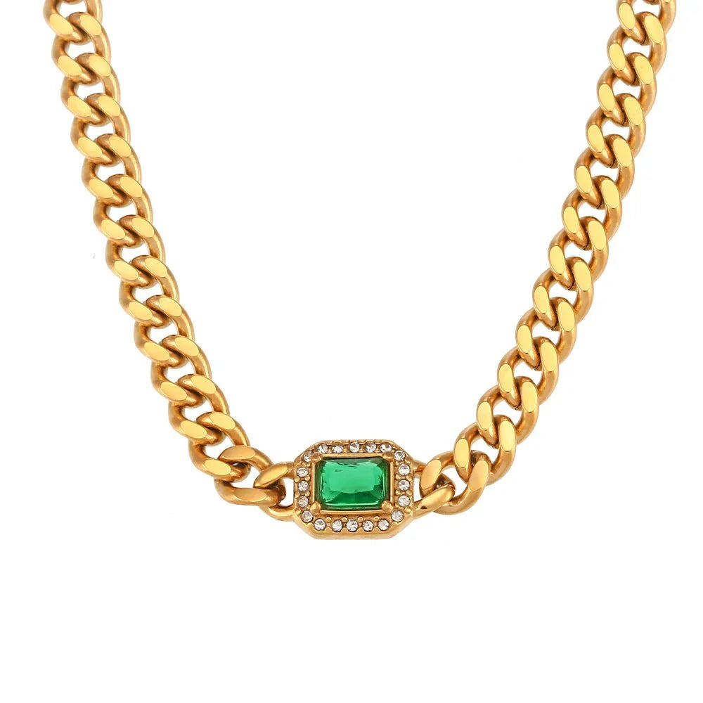 Brehn | Kubanische Kette Quadrat geschnittener Diamant Choker und Armband
