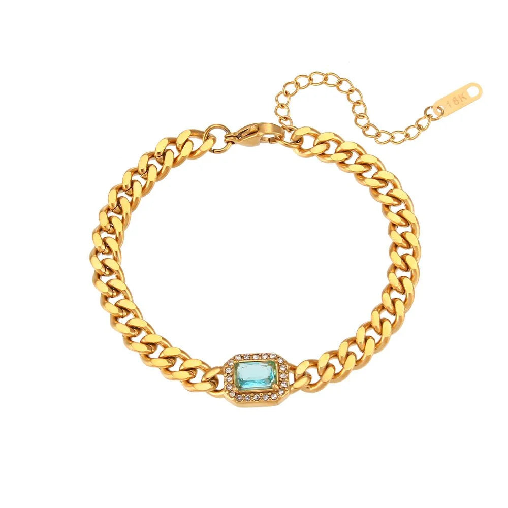 Brehn | Kubanische Kette Quadrat geschnittener Diamant Choker und Armband