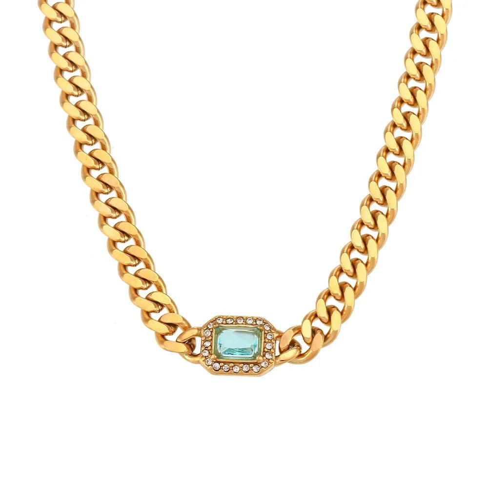 Brehn | Kubanische Kette Quadrat geschnittener Diamant Choker und Armband