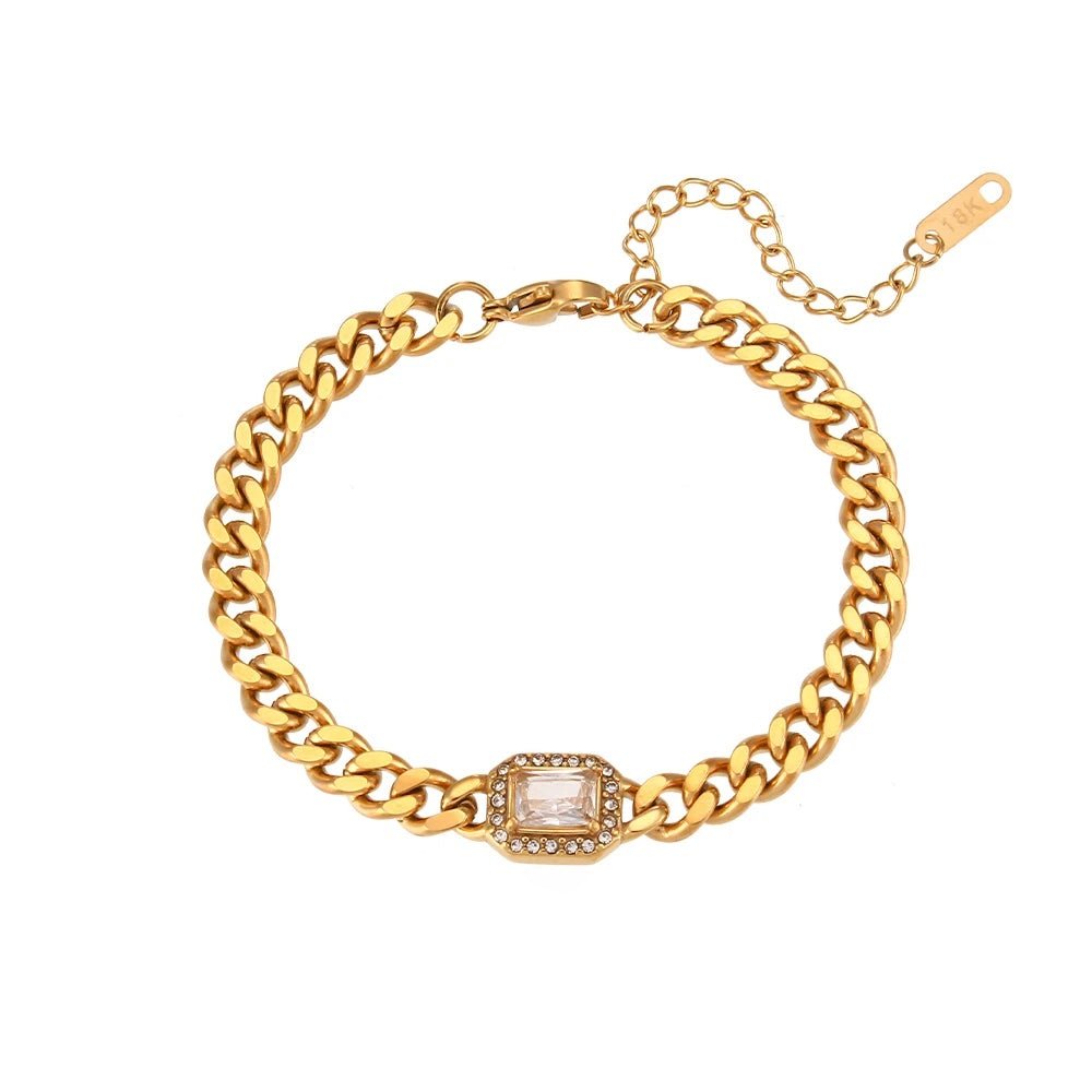 Brehn | Kubanische Kette Quadrat geschnittener Diamant Choker und Armband