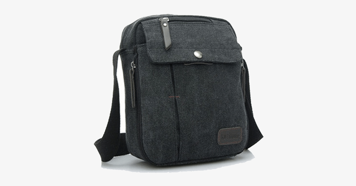 Stilvolle Herren-Schultertasche aus Canvas