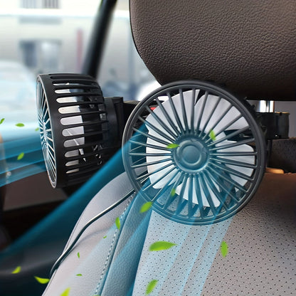 1 Pc Auto-Lüfter, Auto Kleiner Klimaanlage, Doppelseitiger Hecklüfter, Starker Wind, 360 Grad Drehung, Großes Luftvolumen, Subwoofer-Betrieb, Basis-Festklemm-Montagemethode, Geeignet für Auto Zuhause | Brehn