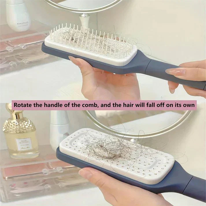 Brehn | LuxéTress 4-in-1 Selbstreinigende Haarbürste | Innovative Haarbürste mit Selbstreinigungstechnologie für mühelos glattes und glänzendes Haar