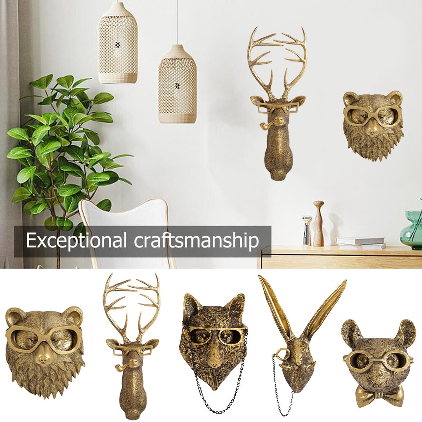 Brehn | Elegante Tierkopf-Wandskulpturen