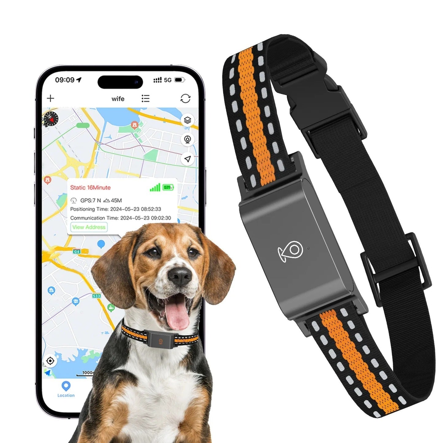 GPS-Halsband für Hunde und Katzen – Unbegrenzte Reichweite, Echtzeit-Tracker