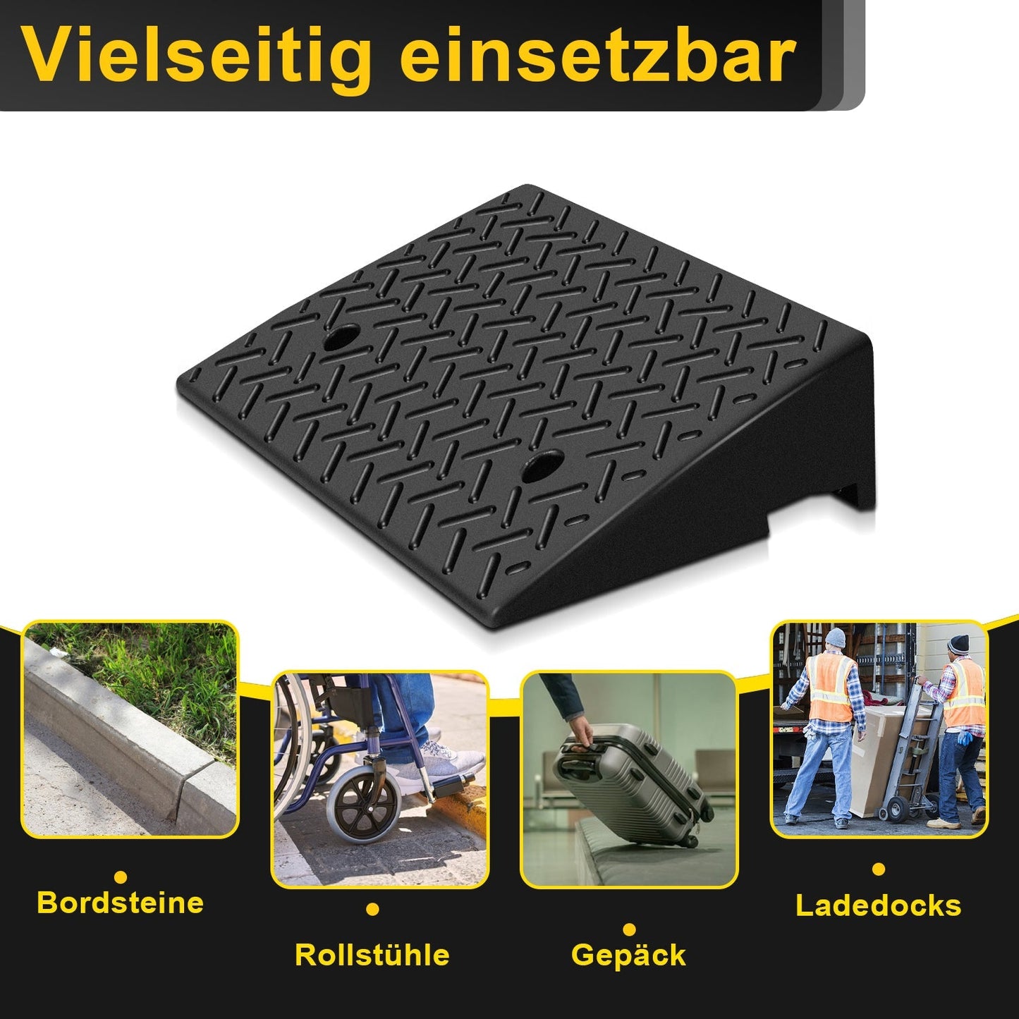 2er Pack Bordsteinrampe Gummi Auffahrrampe 3T | Brehn