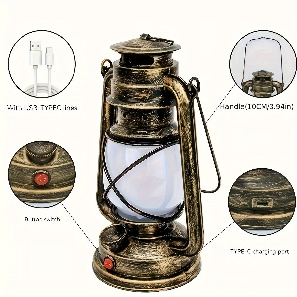 RetroGlow Laterne – Vintage LED Laterne mit Flammenlichteffekt | Brehn