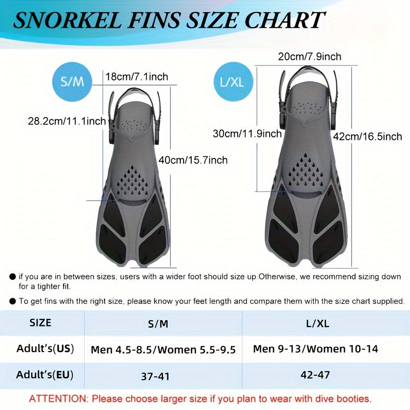 Brehn | Schnorchelflossen SeaVana Glide | Verstellbar & Kurz | Offene Ferse | Für Reisen & Freizeit | Unisex