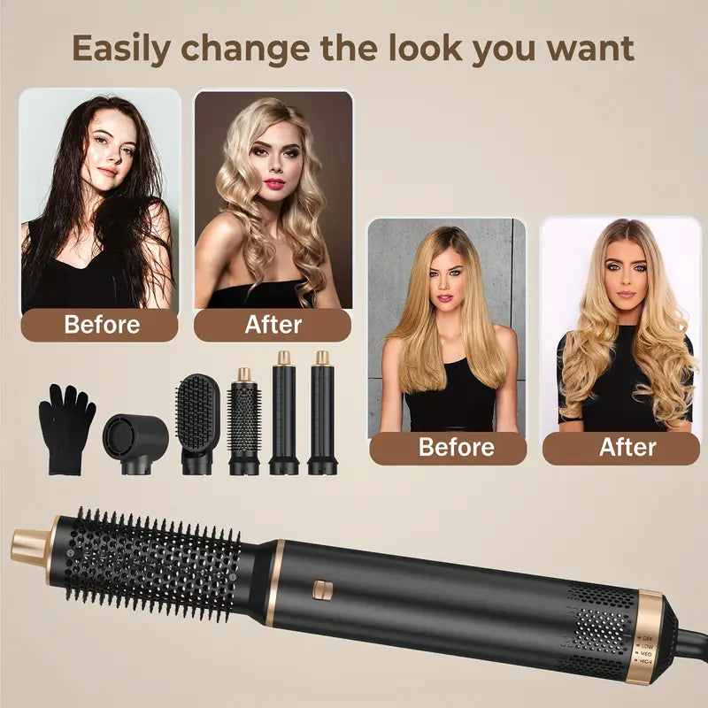 Brehn | ProStyler 5-in-1 Haistyling-Set - Fön, Lockenstab und Glätteisenbürste