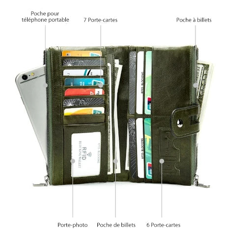 Lange Brieftasche aus echtem Leder | Brehn