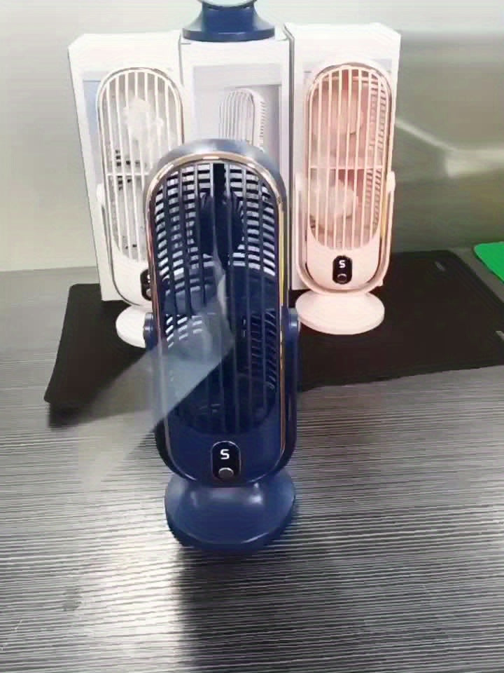 Tragbarer Klimaanlagenventilator - Große Batterie, Dualmotor, 5-Geschwindigkeits-Luftkühler mit 720° Rundum-Luftbläser - Ideal für Büro, Camping, Outdoor-Wohnmobil, USB-Ventilator - Großes Geschenk für Erntedankfest, Halloween, Weihnachten | Brehn
