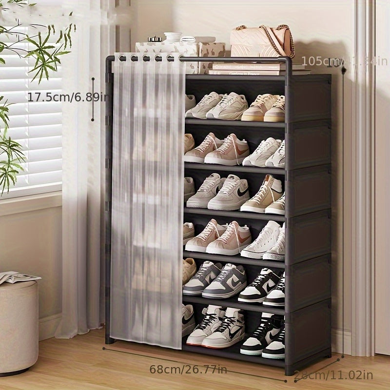 Zusammenklappbares Schuhregal mit Staubschutz 4–7 Ebenen | Brehn