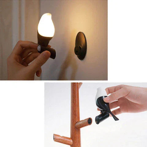 Brehn | BrightOak Eleganz - Smarte Holz Tischlampe mit Bewegungssensor