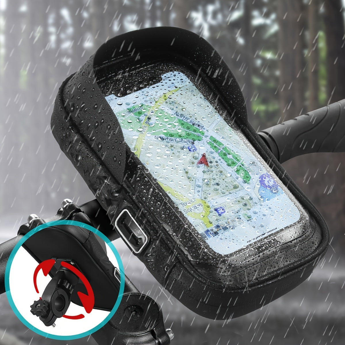 Wasserdichter Handyhalter für Fahrrad und Motorrad – 360° drehbar und geeignet für 4,5–6,4 Zoll | Brehn