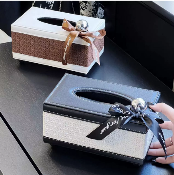Modèra Premium Taschentuchbox aus Kunstleder | Stilvoller und langlebiger Taschentuchorganizer für moderne Räume