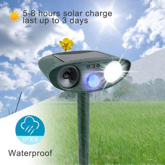 Ultraschall-Wildvertreiber – 4er-Pack, solarbetrieben – Vertreibt Rehe in 48 Stunden