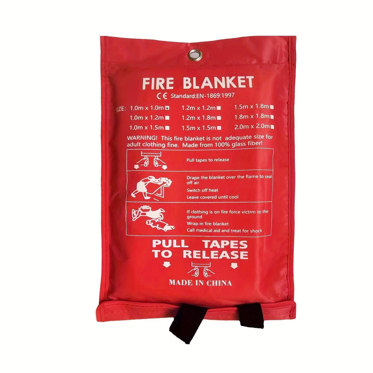 Feuerfestes Fiberglas-Feuerdecke – Kompakte Sicherheitsdecke für Zuhause, Küche und Auto | Brehn