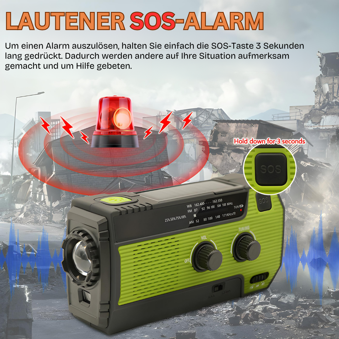 Brehn | Tragbares Notfall-Solarradio - PowerWave