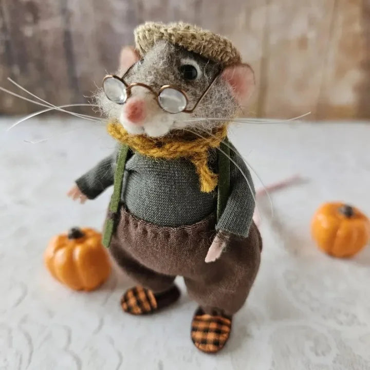 Brehn | Handgefertigte Filzmaus | Weihnachtsdekoration & Geschenkidee | Aus Wolle & Stoff nadelgefilzt | Nachhaltig