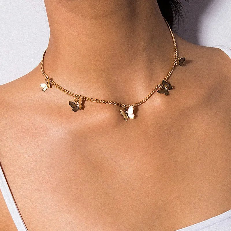 Brehn | Zarte Schmetterlings-Choker-Halskette