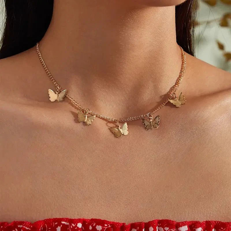 Brehn | Zarte Schmetterlings-Choker-Halskette