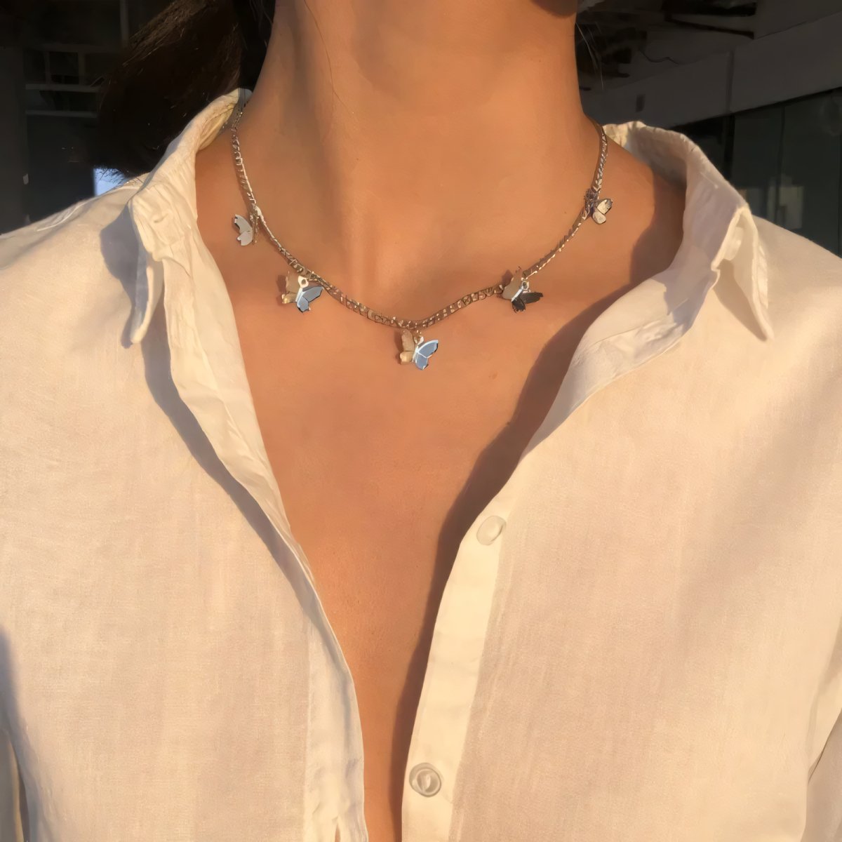 Brehn | Zarte Schmetterlings-Choker-Halskette