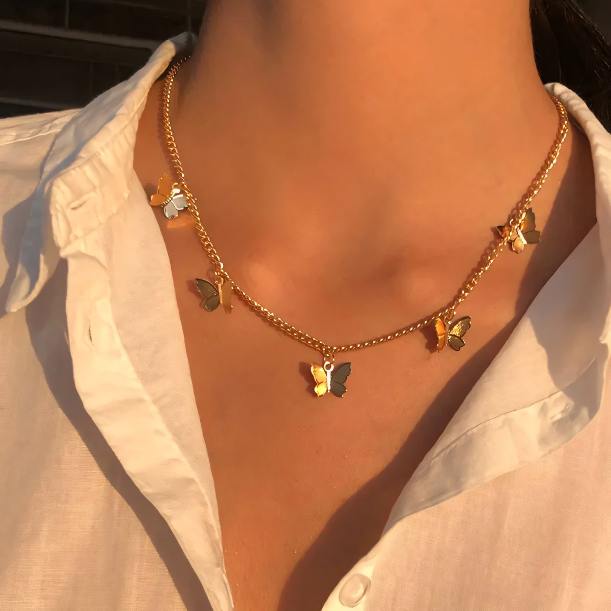 Brehn | Zarte Schmetterlings-Choker-Halskette