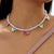 Brehn | Zierliche Farbige Schmetterlings Choker Halskette