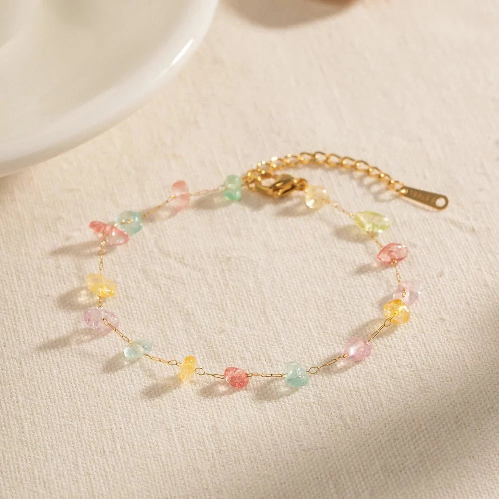 Brehn | Zartes Kristallarmband und Halskettenset