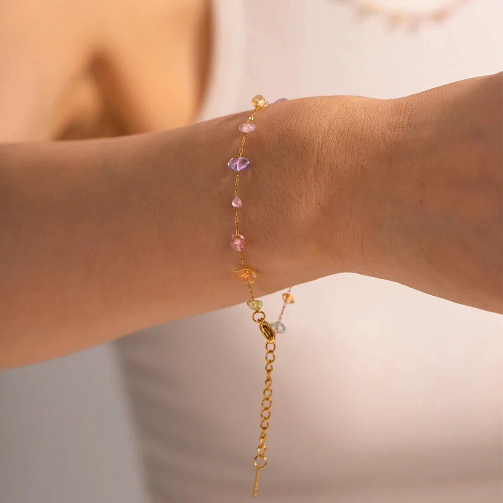 Brehn | Zartes Kristallarmband und Halskettenset