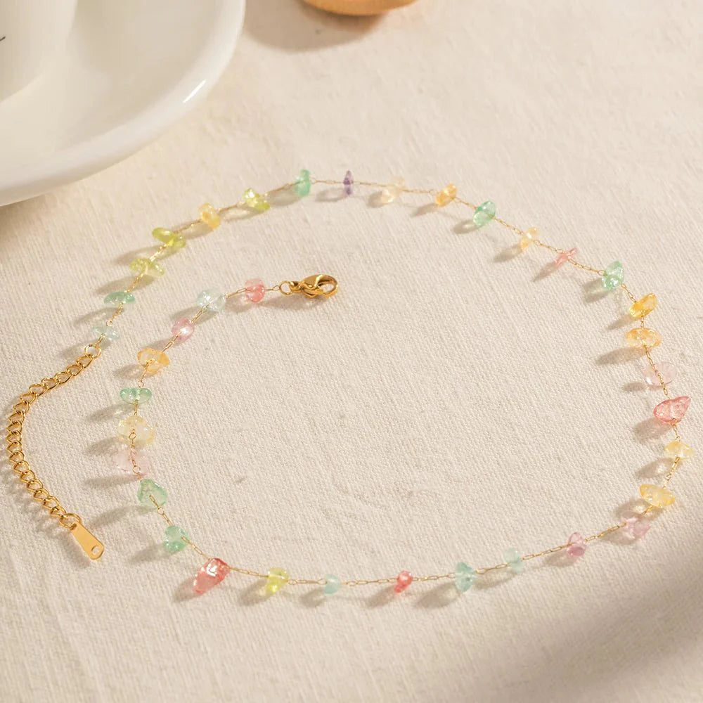 Brehn | Zartes Kristallarmband und Halskettenset