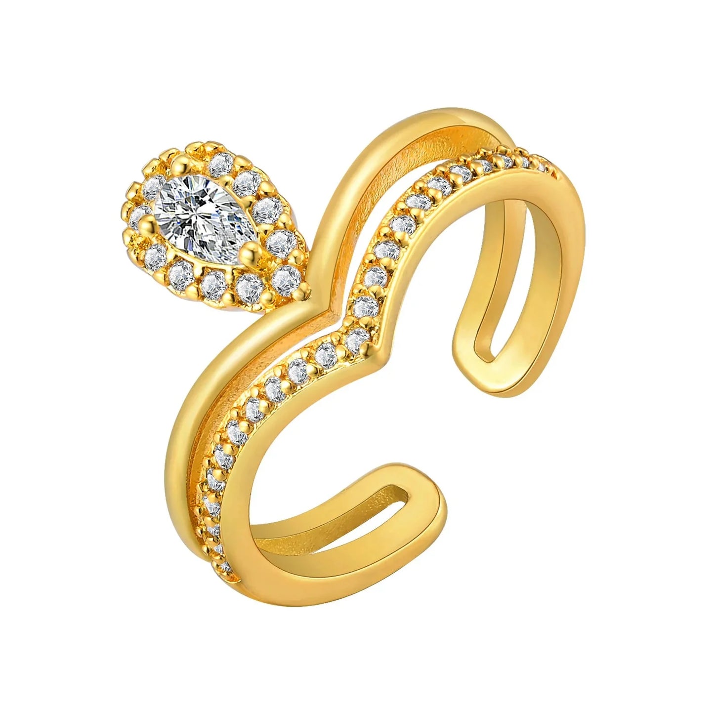 Brehn | Zierlicher Diamant Verstellbarer Ringstapel