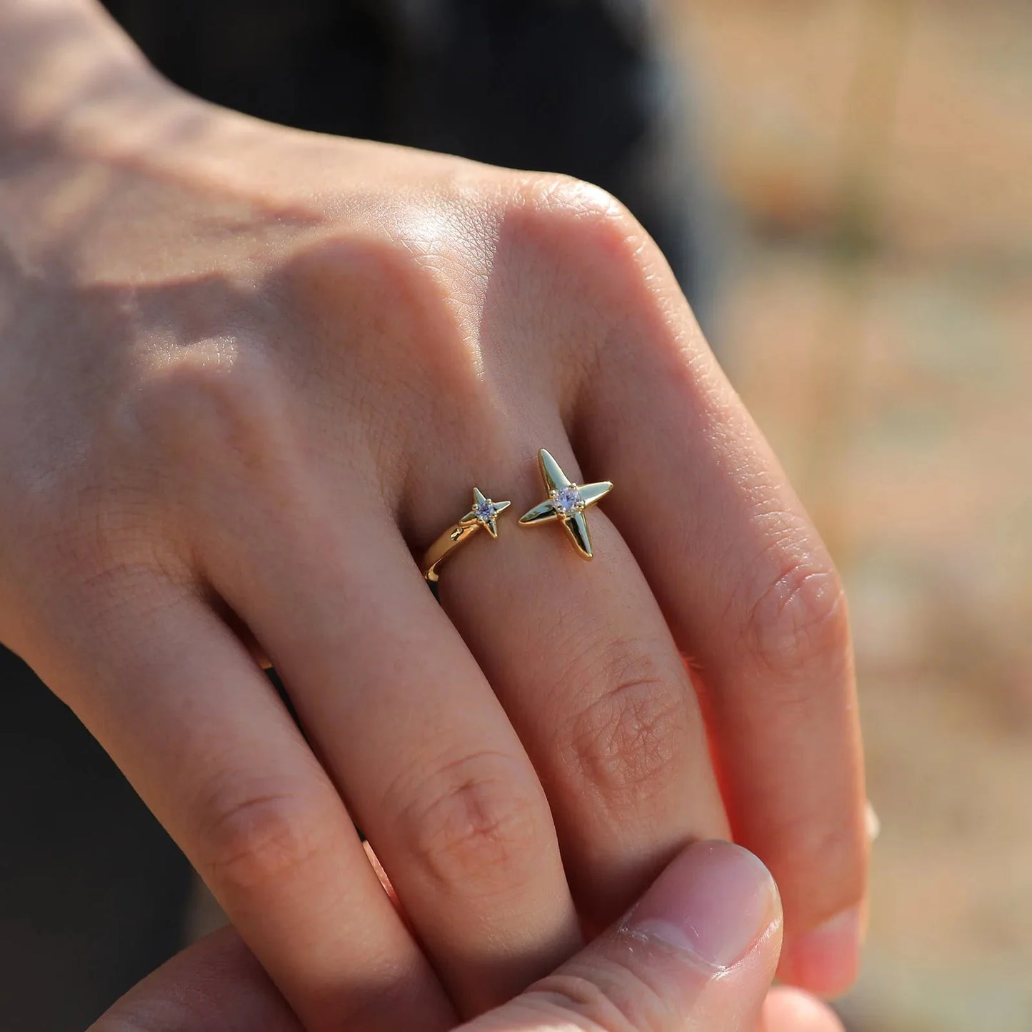 Brehn | Zierlicher Diamant Verstellbarer Ringstapel