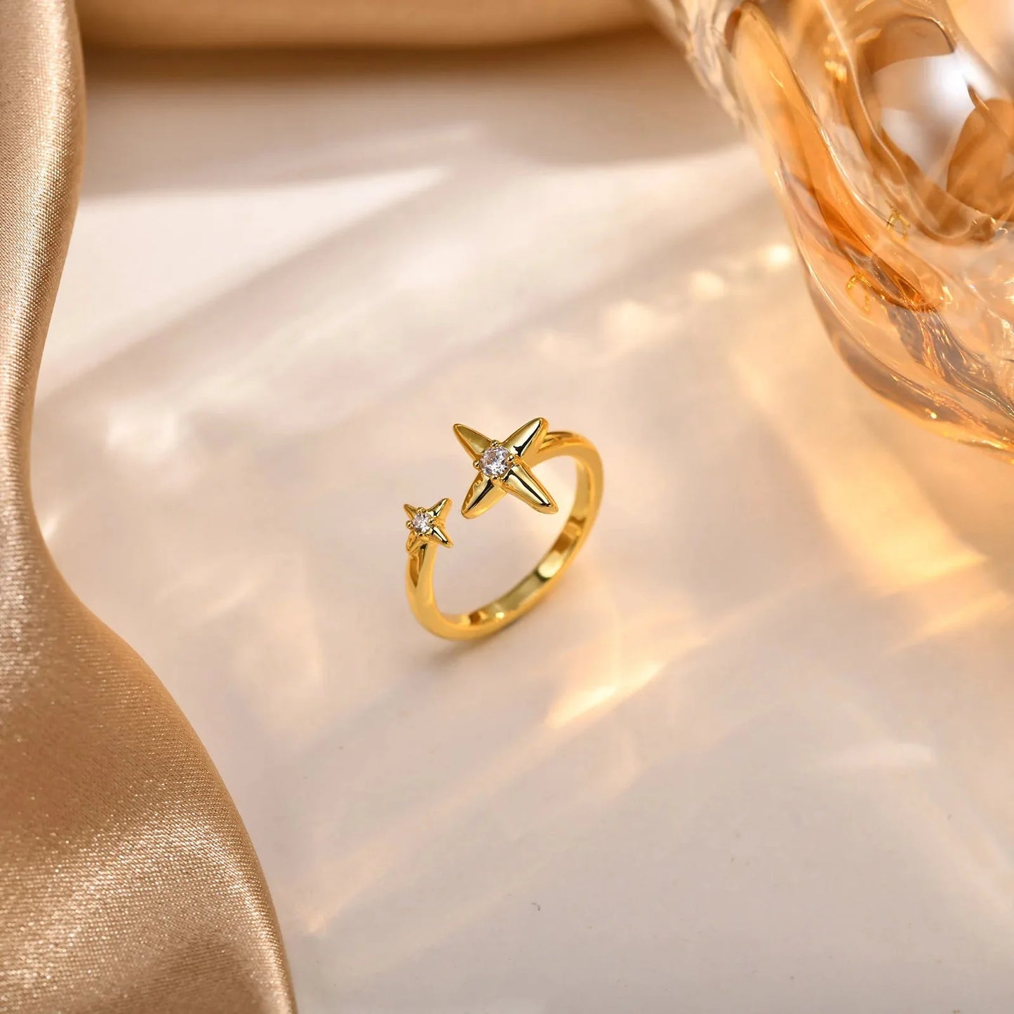 Brehn | Zierlicher Diamant Verstellbarer Ringstapel