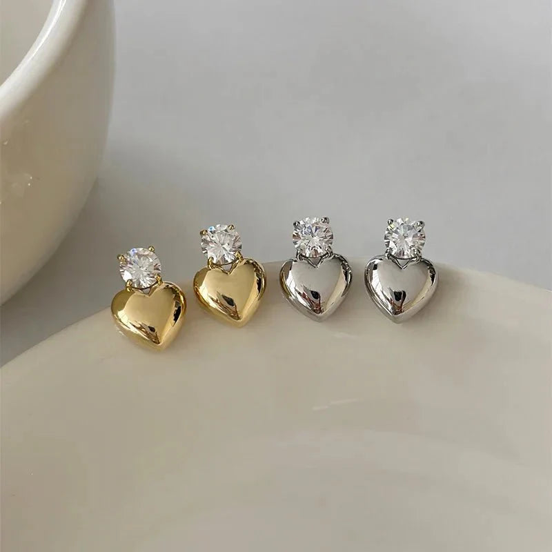 Brehn | Zarte Diamant Herz Stud Ohrringe