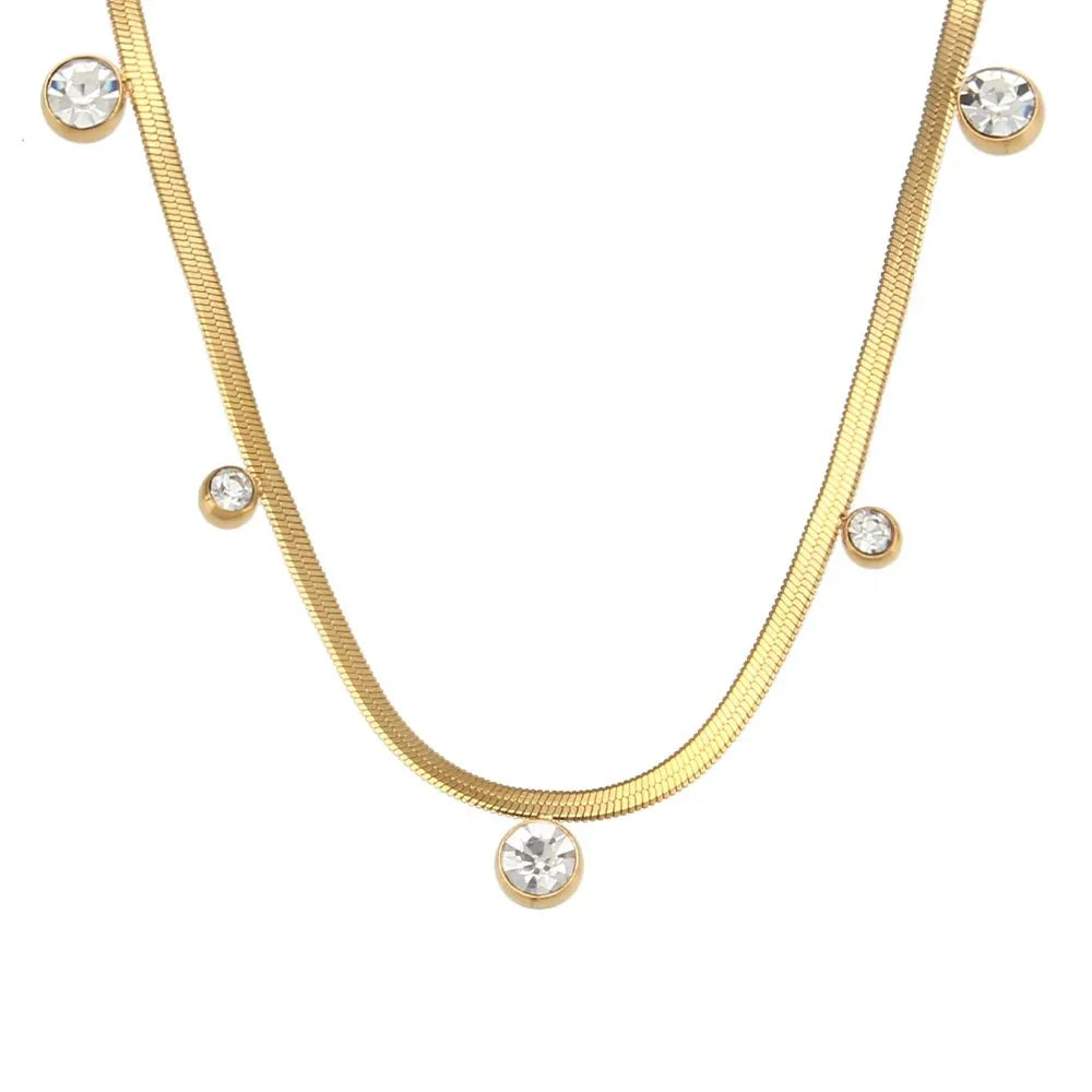Brehn | Zierliche Diamant-Herringbone-Choker-Halskette